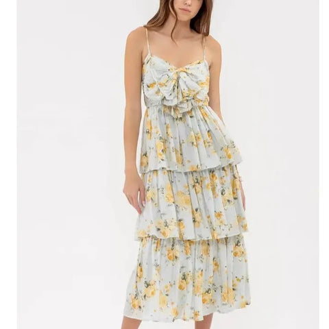 Floral Sage Midi Dress